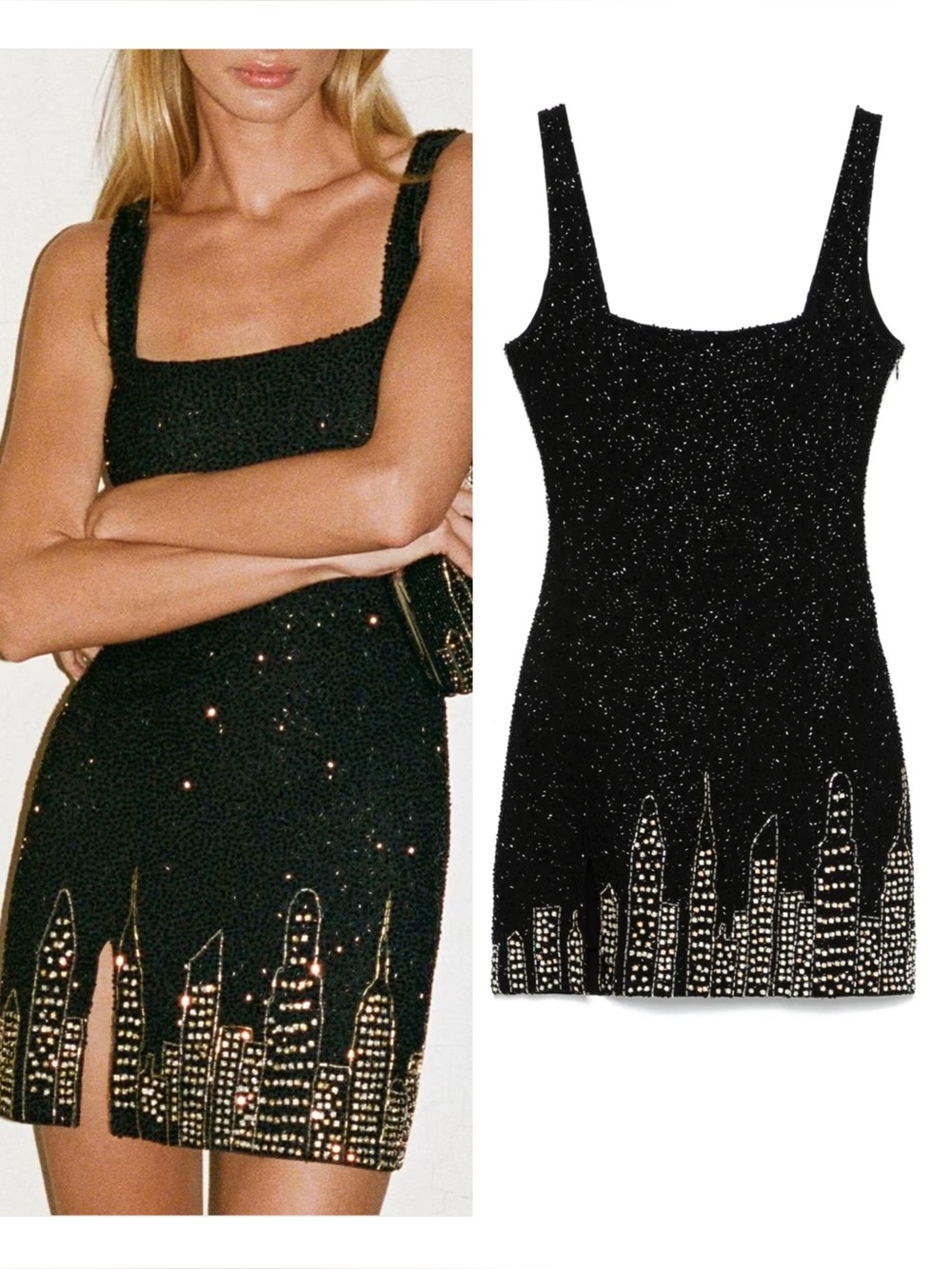 Staud Le Sable NYC Skyline Beaded Dress